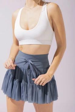 Pirouette Tiered Skort - Blue Mist -Quality Sport Wear 17 OPF4634 Edit