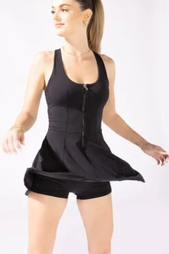 Matchpoint Workout Dress With Zipper - Black -Quality Sport Wear 17 OPF9365