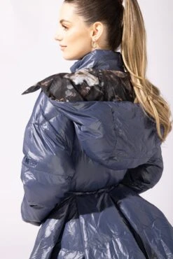 Pearl Peplum Puffer Jacket - Navy -Quality Sport Wear 18 OPF0151