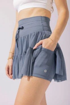 Pirouette Tiered Skort - Blue Mist -Quality Sport Wear 18 OPF4639 Edit
