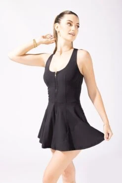 Matchpoint Workout Dress With Zipper - Black -Quality Sport Wear 21 OPF9394