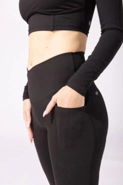 Crisscross Hourglass® Bell Bottom With Pockets - Black -Quality Sport Wear 27 OPF0582 Edit