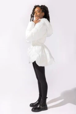Pearl Peplum Puffer Jacket - White -Quality Sport Wear 31 OPF0215
