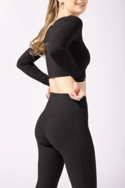 Supersculpt™ Bell Bottom With Pockets - Black -Quality Sport Wear 33 OPF0030