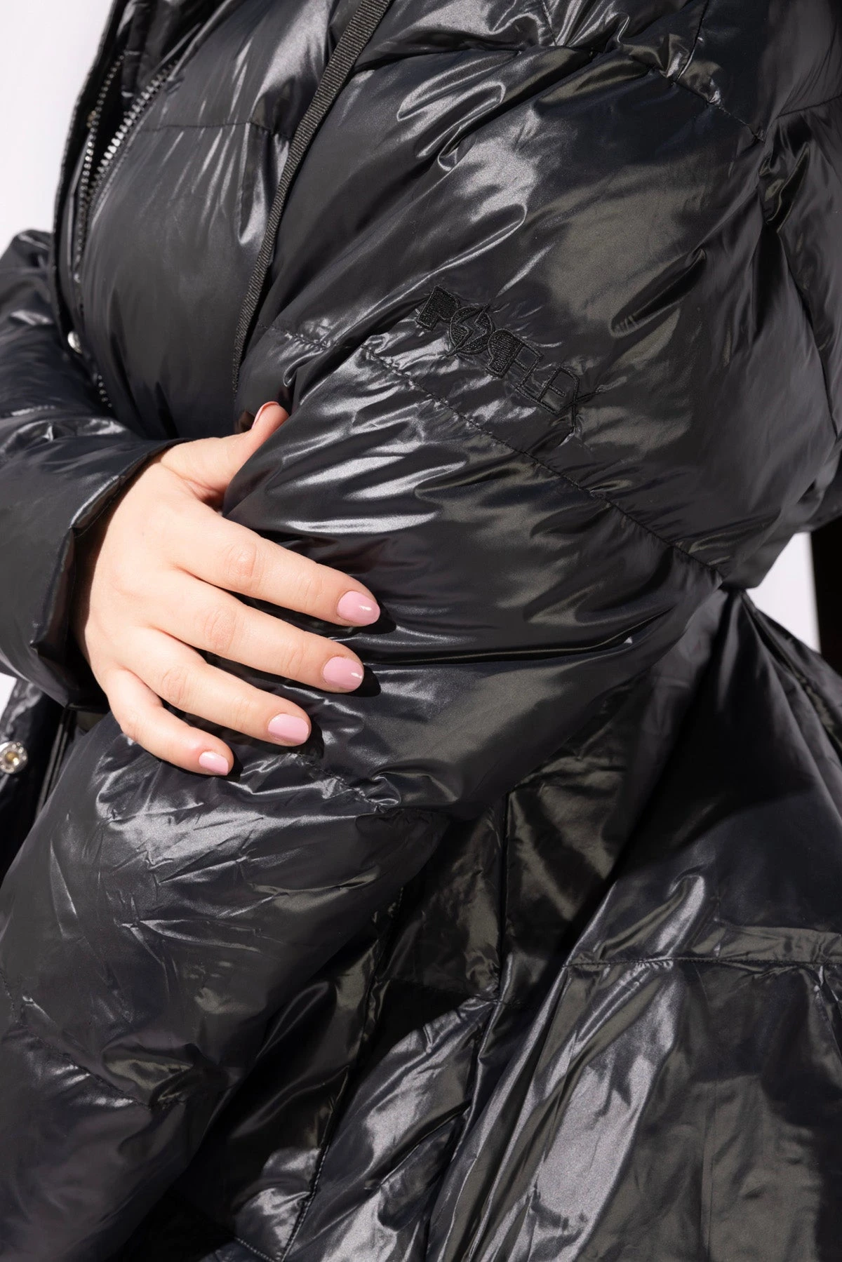 Pearl Peplum Puffer Jacket - Black 7 Pearl Peplum Puffer Jacket - Black - Image 7