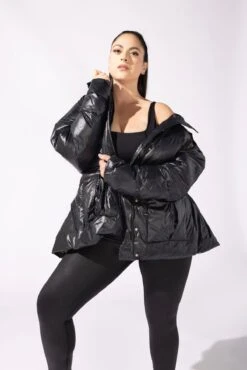 Pearl Peplum Puffer Jacket - Black 18 Pearl Peplum Puffer Jacket - Black -Quality Sport Wear 56 OPF0340
