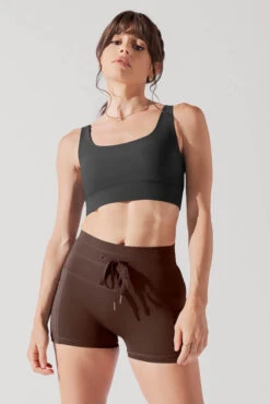 Adventure Scoop Bra (Ribbed) - Charcoal -Quality Sport Wear ADVENTURERIBBEDSCOOPBRA CHARCOAL 1040R 0001 Edit 1