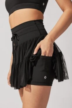 Pirouette Tiered Skort - Black -Quality Sport Wear AysiaOutfit4 37623 Edit