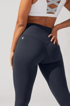 Crisscross Hourglass® Flared Leggings With Pockets - Smoky Navy -Quality Sport Wear AysiaOutfit6 38203 Edit