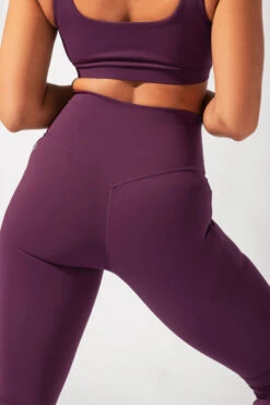 Crisscross Hourglass® Flared Leggings With Pockets - Winter Plum -Quality Sport Wear AysiaOutfit7 38443 Edit