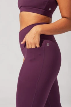 Crisscross Hourglass® Flared Leggings With Pockets - Winter Plum -Quality Sport Wear AysiaOutfit7 38469 Edit