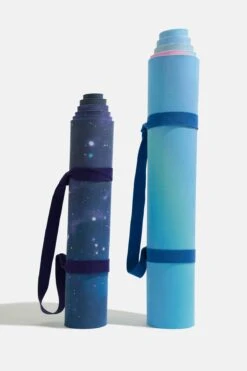 Super Wide 32” Vegan Suede Yoga Mat - Holographic -Quality Sport Wear BF PF Holographic YogaMat ExtraWide Comparison Standing