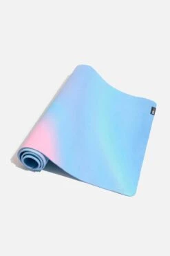 Super Wide 32” Vegan Suede Yoga Mat - Holographic -Quality Sport Wear BF PF Holographic YogaMat Half Rolled