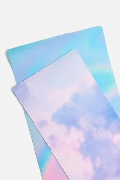 Super Wide 32” Vegan Suede Yoga Mat - Holographic -Quality Sport Wear BF PF Holographic YogaMat Layered