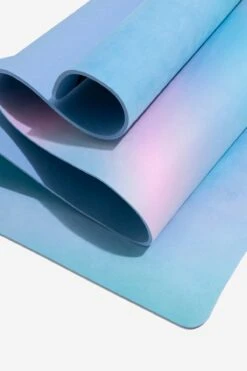 Super Wide 32” Vegan Suede Yoga Mat - Holographic -Quality Sport Wear BF PF Holographic YogaMat Rolled Layered