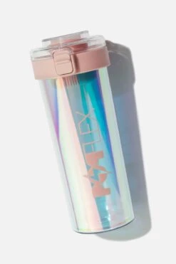 Iridescent Shaker Bottle - Pink -Quality Sport Wear BF PF Iridescent Protein Bottle Pink Flat