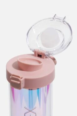 Iridescent Shaker Bottle - Pink -Quality Sport Wear BF PF Iridescent Protein Bottle Pink Lid Detail