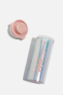 Iridescent Shaker Bottle - Pink -Quality Sport Wear BF PF Iridescent Protein Bottle Pink Lid Bottle Back