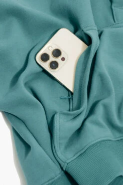 Ooey Gooey Half Zip Sweater - Turquoise -Quality Sport Wear BF PF OoeyGooey Half Zip Hidden Pocket Emerald Edit