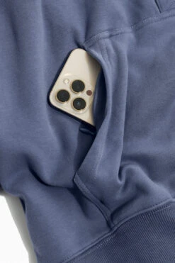 Ooey Gooey Half Zip Sweater - Blue Dusk -Quality Sport Wear BF PF OoeyGooey Half Zip Hidden Pocket Navy Edit