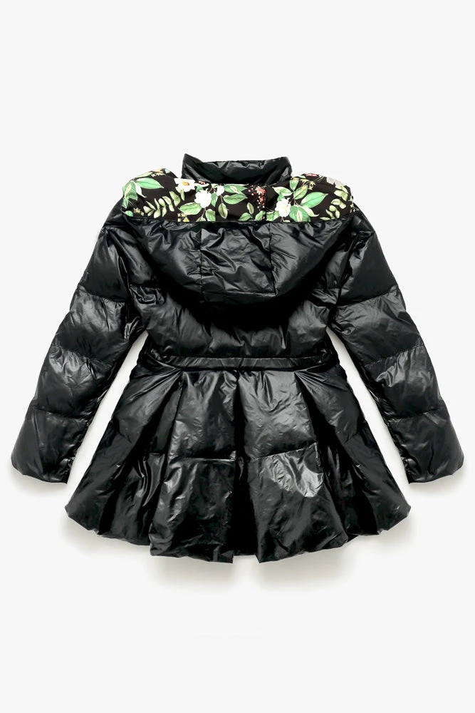 Pearl Peplum Puffer Jacket - Black 9 Pearl Peplum Puffer Jacket - Black - Image 9