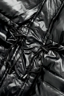 Pearl Peplum Puffer Jacket - Black 20 Pearl Peplum Puffer Jacket - Black -Quality Sport Wear BF PF Pearl Puffer Coat Black Detail Edit