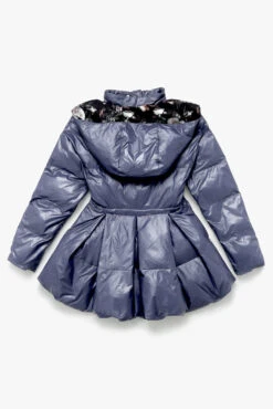 Pearl Peplum Puffer Jacket - Navy -Quality Sport Wear BF PF Pearl Puffer Coat Navy Back Edit