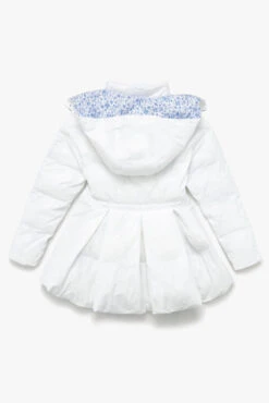 Pearl Peplum Puffer Jacket - White -Quality Sport Wear BF PF Pearl Puffer Coat White Back Edit