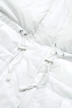 Pearl Peplum Puffer Jacket - White -Quality Sport Wear BF PF Pearl Puffer Coat White Detail Edit