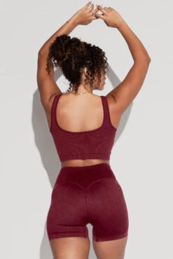 Crisscross Hourglass® Seamless Midi Shorts - Garnet -Quality Sport Wear BeMySweetheartCropTop CCHGShorts Garnet 2555 Edit 7f3957fd 196f 4046 88ca 003e60498eef