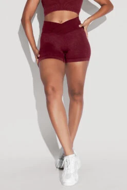 Crisscross Hourglass® Seamless Midi Shorts - Garnet -Quality Sport Wear BeMySweetheartCropTop CCHGShorts Garnet 2575 Edit