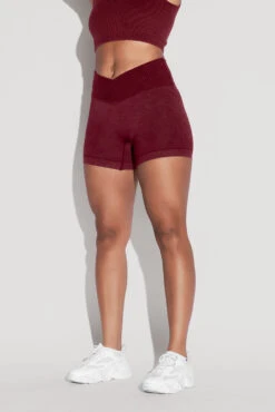 Crisscross Hourglass® Seamless Midi Shorts - Garnet -Quality Sport Wear BeMySweetheartCropTop CCHGShorts Garnet 2602 Edit