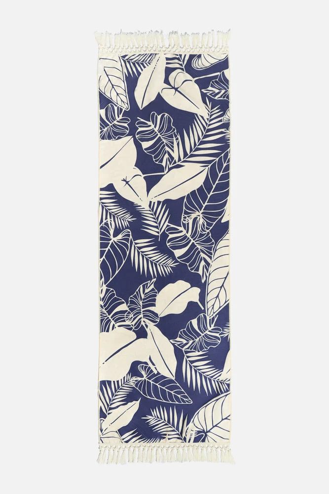 Sand To Studio Towel - Blue Palm And Castaño Palm 1 Sand To Studio Towel - Blue Palm And Castaño Palm