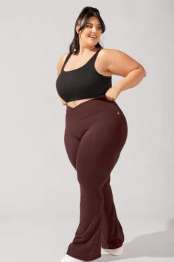 Crisscross Hourglass® Flared Leggings With Pockets - French Roast -Quality Sport Wear BrookeOutfit4 38215 Edit