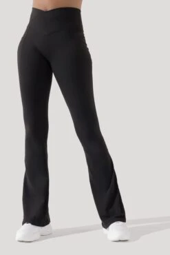 Crisscross Hourglass® Flared Leggings With Pockets - Black -Quality Sport Wear CCHG Flare C1030 2185 2