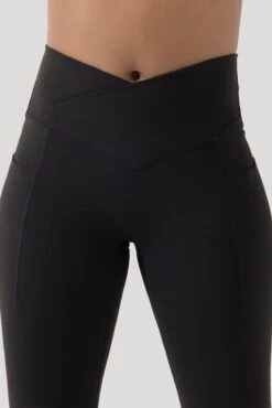 Crisscross Hourglass® Flared Leggings With Pockets - Black -Quality Sport Wear CCHG Flare C1030 2229 2