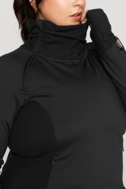 Chasing Pavements Mockneck Pullover - Black -Quality Sport Wear ChasingPavementsLongSleeveRunningTop Black B1003 03581 Edit