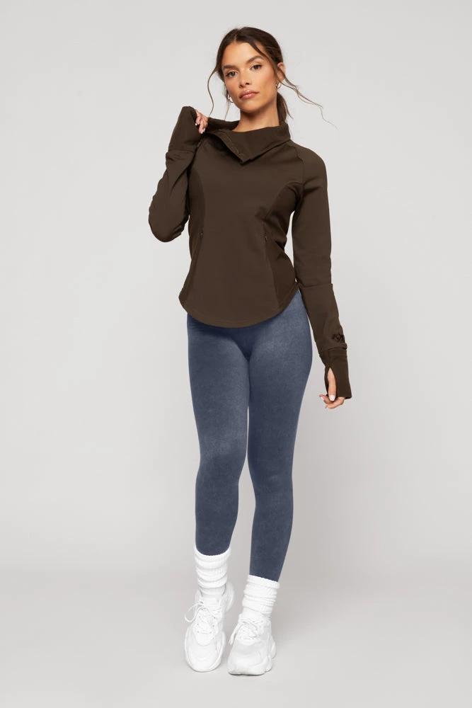 Chasing Pavements Mockneck Pullover - Dark Brown 9 Chasing Pavements Mockneck Pullover - Dark Brown - Image 9