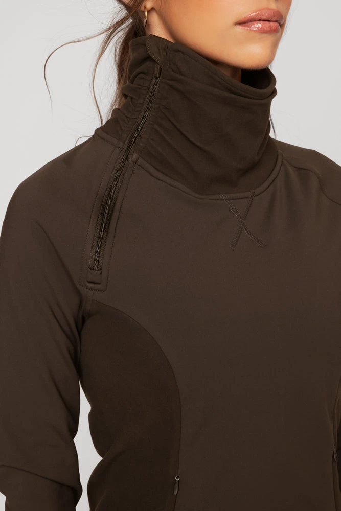 Chasing Pavements Mockneck Pullover - Dark Brown 4 Chasing Pavements Mockneck Pullover - Dark Brown - Image 4