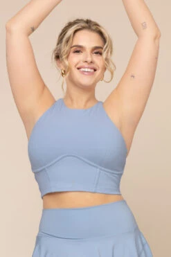 Cleo Corset Crop Bralette - Blue Storm -Quality Sport Wear Cleo Crop Bralette A1003 Supersculpt Twirl Skort Blue Storm H1005 03210