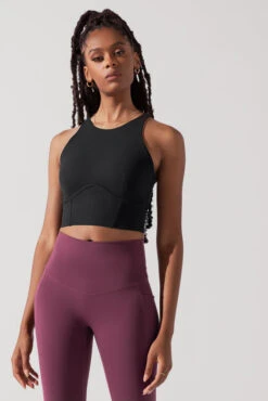 Cleo Corset Crop Bralette - Black -Quality Sport Wear CleoCropBraBlack A1003 0704 Edit