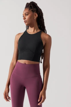 Cleo Corset Crop Bralette - Black -Quality Sport Wear CleoCropBraBlack A1003 0705 Edit