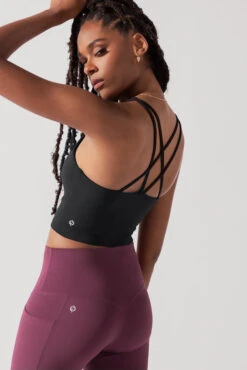 Cleo Corset Crop Bralette - Black -Quality Sport Wear CleoCropBraBlack A1003 0728 Edit