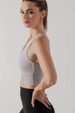 Cleo Corset Crop Bralette - Smoky Lilac -Quality Sport Wear CleoCropBraSmokyLilac A1003 0753 Edit