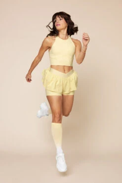 Cleo Corset Crop Bralette - Buttercream -Quality Sport Wear CleoCropBralette A1003 Socks FrenchButtercream L1014 00991 Edit