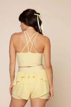 Cleo Corset Crop Bralette - Buttercream -Quality Sport Wear CleoCropBralette A1003 Socks FrenchButtercream L1014 01029 Edit