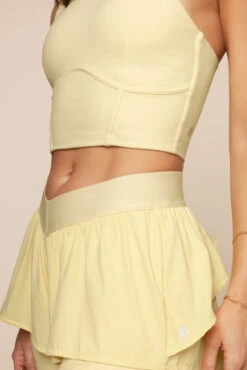 Cleo Corset Crop Bralette - Buttercream -Quality Sport Wear CleoCropBralette A1003 Socks FrenchButtercream L1014 01047 Edit