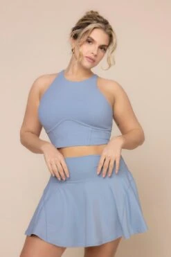 Cleo Corset Crop Bralette - Blue Storm -Quality Sport Wear CleoCropBralette A1003 SupersculptTwirlSkort BlueStorm H1005 03217