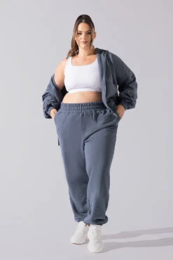 Cloud Rollover Sweatpant - Denim Blue -Quality Sport Wear Cloud Sweatpants Denim Blue 3033 0101
