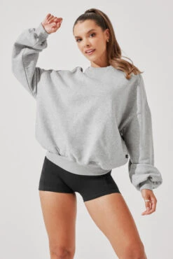 Cloud Crewneck Sweater - Heather Grey -Quality Sport Wear CloudCrewSweater HeatherGrey E1015 4172 Edit